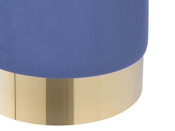 Puf Polyester Velour Marineblå Guld ø 39 cm Rund Moderne Glam Design Navy Blå Skammel Fodskammel Fodstøtte Sæde Boligindretning Nyt Hjem Stue