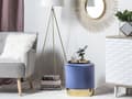 Miniatyrbillede 2 af 9: Puf Polyester Velour Marineblå Guld ø 39 cm Rund Moderne Glam Design Navy Blå Skammel Fodskammel Fodstøtte Sæde Boligindretning Nyt Hjem Stue