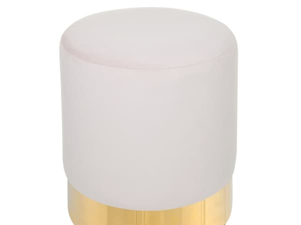 Sittpuff Rosa sammet Rund Dressing Puff Glam Pall med Guld