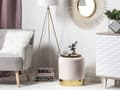 Miniatyrbild 2 av 7: Sittpuff Rosa sammet Rund Dressing Puff Glam Pall med Guld