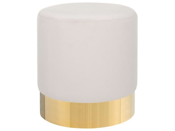 Sittpuff Rosa sammet Rund Dressing Puff Glam Pall med Guld