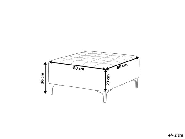Ottoman Fodskammel Mørkegrå Polyester med Skumfyld og Sølv Krom Metalben 41 x 80 x 80 cm Klassisk Moderne Tuftet Siddeplads Stueindretning