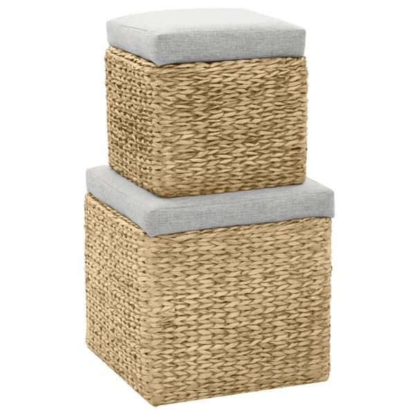 vidaXL Ottoman set 2 delar sjögräs grå