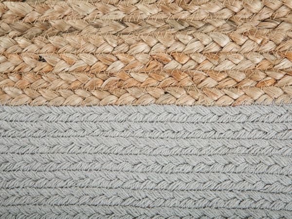 Rahi vaaleanharmaa beige ⌀ 46 x 48 cm puuvilla juutti pyöreä polystyreenihelmitäyte boho moderni