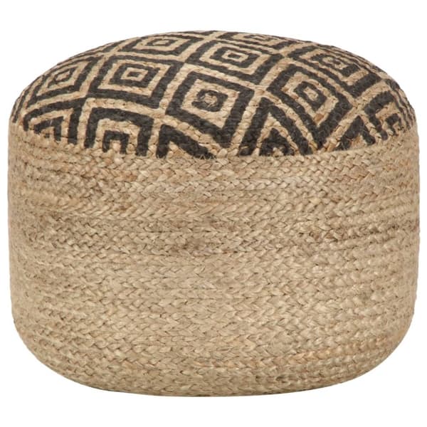 vidaXL håndlavet puf 45 x 30 cm jute sort