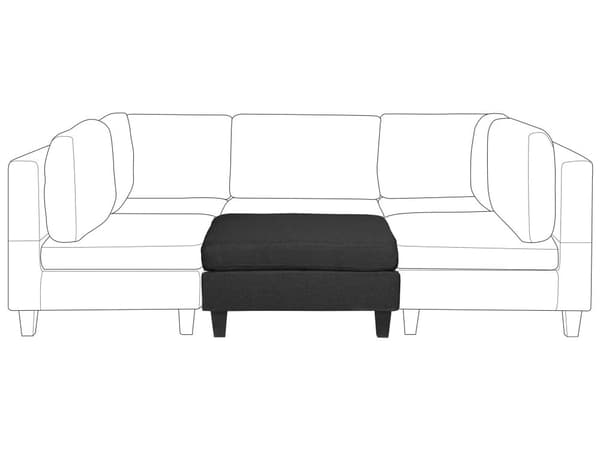 Rahi musta kangas verhoiltu puujalat 76 x 76 x 39 cm neliö moderni tyyli