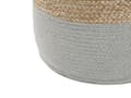 Miniatyrbild 5 av 6: Puff Ottoman Svart Jute EPS Pärlor Fyllning Runda ø 46 cm Boho Stil