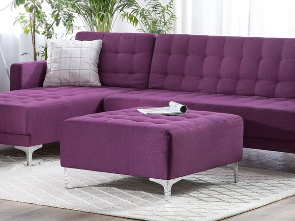 Rahi purppura 80 x 41 x 80 cm kangasverhoilu metalli vaneri neliö vaahtomuovi