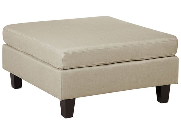 Ottoman Beige Tyg Klädd Fyrkantig Minimalistisk Modern