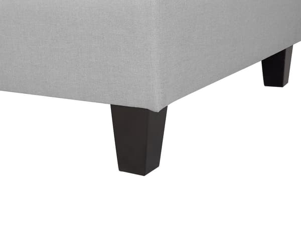 Ottoman Fotpall Ljusgrå tygklädd fyrkantig Minimalistisk Modern