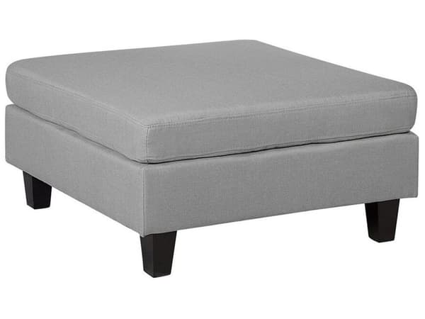 Ottoman Fotpall Ljusgrå tygklädd fyrkantig Minimalistisk Modern