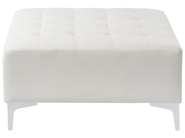 Rahi valkoinen 80 x 41 x 80 cm keinonahkaverhoilu metalli puu neliö vaahtomuovi