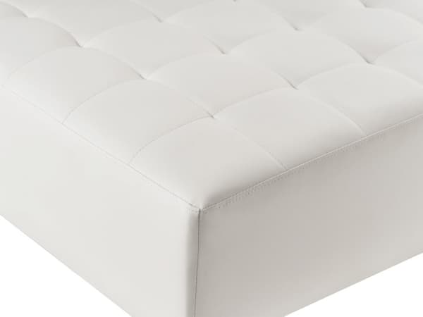 Rahi valkoinen 80 x 41 x 80 cm keinonahkaverhoilu metalli puu neliö vaahtomuovi