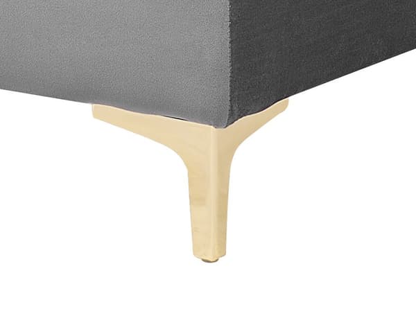 Fodskammel Grå Velour og Guld Metal 80x80 cm Firkantet Moderne Glam Design Skammel Fodstøtte Siddepuf Sæde Boligindretning Stue Soveværelse