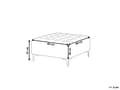Miniatyrbillede 3 af 4: Fodskammel Lyserød Velour Guld metal 80 x 80 cm Firkantet Moderne Glam Design Skammel Fodstøtte Puf Sæde Boligindretning Stue Soveværelse