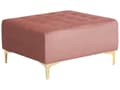 Miniatyrbillede 1 af 4: Fodskammel Lyserød Velour Guld metal 80 x 80 cm Firkantet Moderne Glam Design Skammel Fodstøtte Puf Sæde Boligindretning Stue Soveværelse