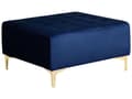 Miniatyrbillede 1 af 5: Ottoman Fodskammel Blå Velour med Skumfyld og Guld Krom Metalben 41 x 80 x 80 cm Klassisk Moderne Tuftet Siddeplads Stueindretning