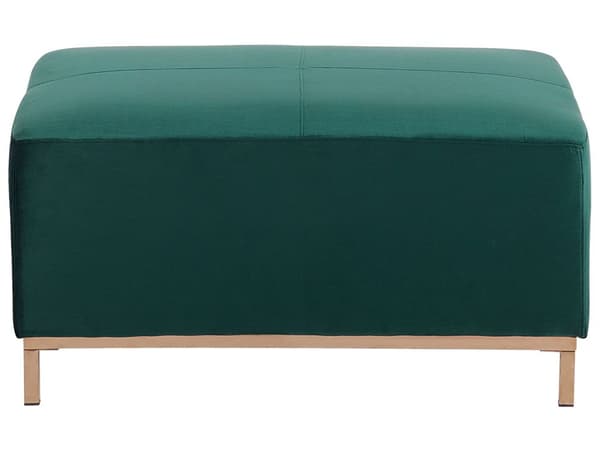 Fodskammel Polyester Velour Grøn Guld Firkantet Moderne Glam Design Rustfrit Stål Skammel Fodstøtte Puf Sæde Boligindretning Stue Soveværelse