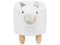 Miniatyrbillede 5 af 11: Dyre Alpaca Børneskammel Hvid Polyester Stof Polstret Træben Opbevaringsfunktion Børnehave fodskammel