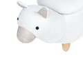 Miniatyrbillede 8 af 11: Dyre Alpaca Børneskammel Hvid Polyester Stof Polstret Træben Opbevaringsfunktion Børnehave fodskammel
