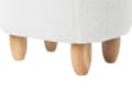 Miniatyrbillede 10 af 11: Dyre Alpaca Børneskammel Hvid Polyester Stof Polstret Træben Opbevaringsfunktion Børnehave fodskammel