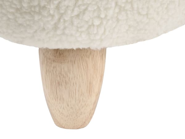 Puf Off White Bomuld Polyester med Lyst Gummitræ 57 x 36 x 31 Kanin med Fødder til Børneværelse Skammel Legetøjsdyr Pigeværelse 4 år Inspiration