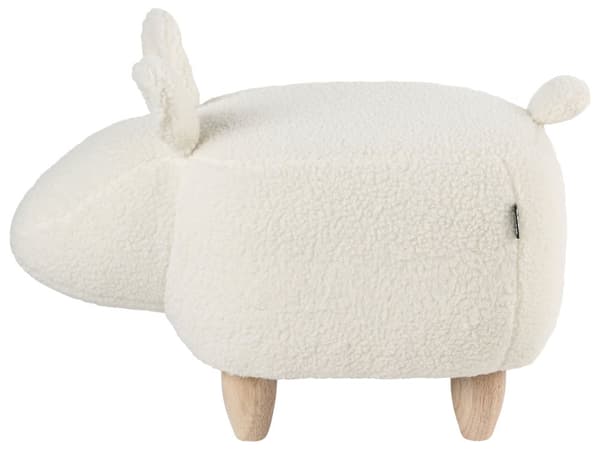Eläinjakkara valkoinen kangas verhoiltu puu 57 x 31 x 36 cm jänis lasten skandinaavinen tyyli