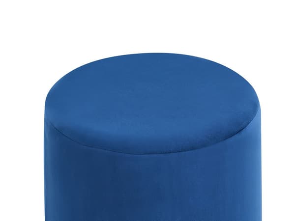 Puf Mørkeblå Polyester Velour 47x47 cm Glam Moderne Design Rund Sæde Fodskammel Boligindretning Stue Soveværelse Spisestue