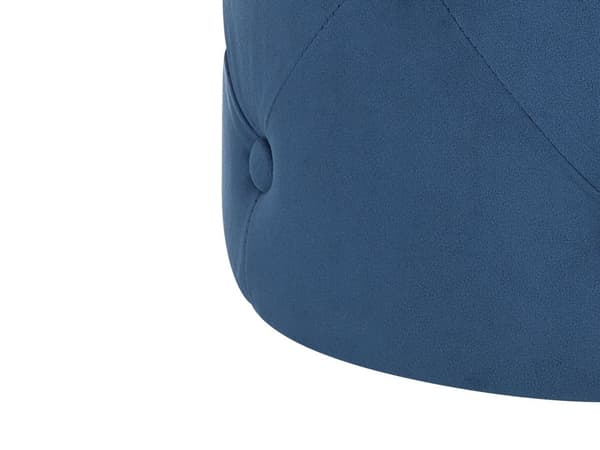 Rund Tuftad Mörkblå Schäslong Sittpuff Fotpall Chesterfield