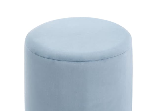 Sittpuff Sammet Ljusblå Rund Ottoman Fotpall