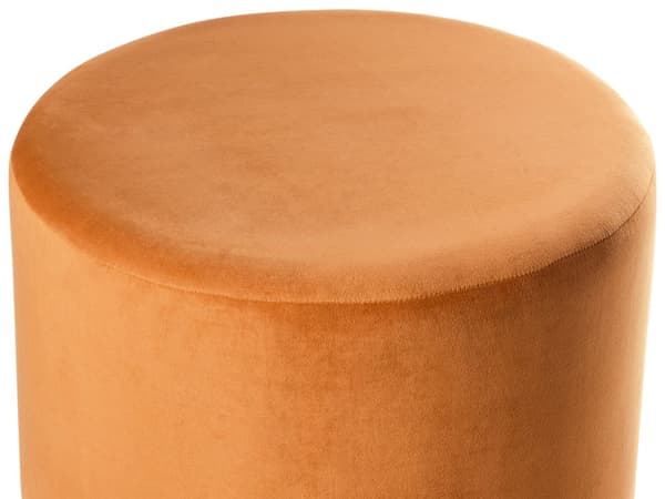 Sittpuff Sammet Orange Ottoman Puff Fotpall Glam