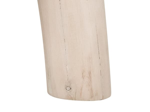 Fotpall Beige och Svart Bomull Dekorativ Stickad Träben Dekorativa tofsar Boho Design