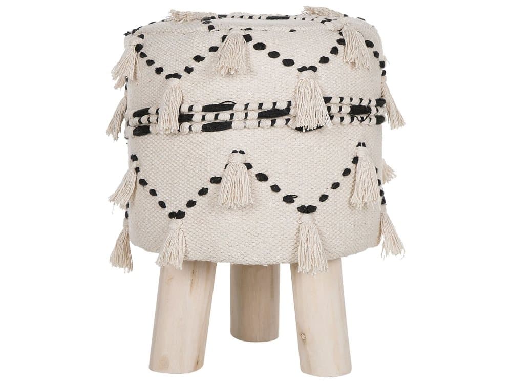 Fotpall beige/svart THONDI