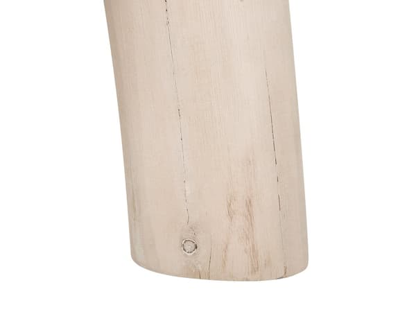 Jakkara beige musta puuvilla ⌀ 33 x 44 cm tupsuilla geometrinen kuvio pyöreä boho tyyli