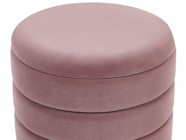 Set med 2 sittpuffar med förvaring Gul Sammet Guldbas i rostfritt stål Modern design