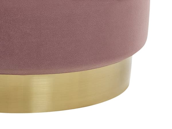 Set med 2 sittpuffar med förvaring Gul Sammet Guldbas i rostfritt stål Modern design