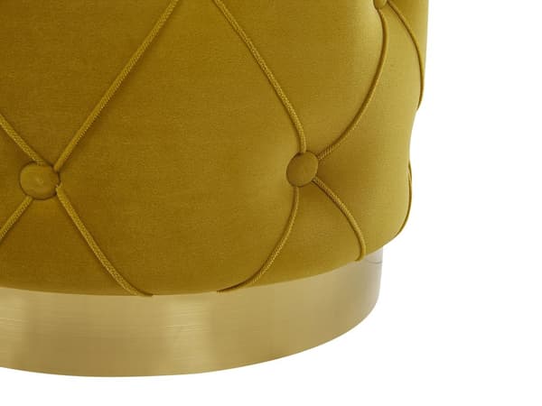 Set med 2 sittpuffar med förvaring Senapsgul Polyester Sammet Tuftad klädsel Guld Underrede Med knappar Retro Design