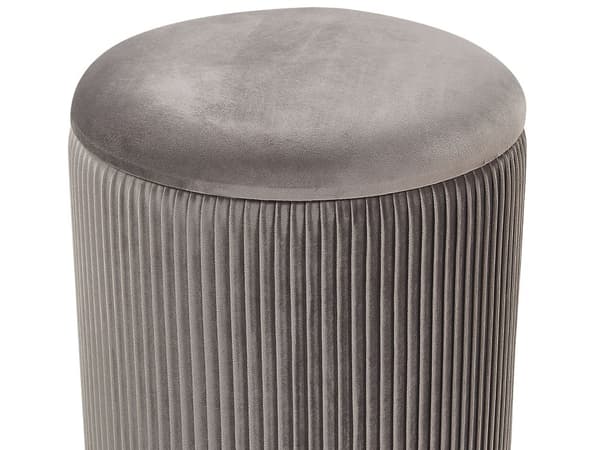 Set med 2 puffar med förvaring Grå Polyester Sammet Klädsel Guld Bas Modern Design Horisontell Tuft Vardagsrum Accentpjäs