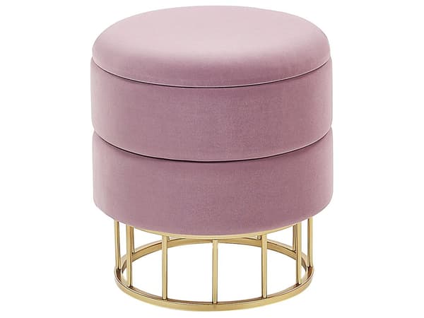 Sittpuff med förvaring Mörkgrön Polyester Sammetsklädsel Guldbas Glamorös design Vardagsrumstillbehör