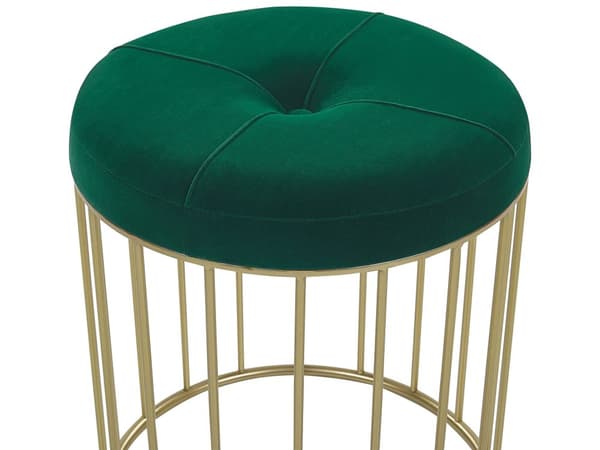 Set med 2 puffar Mörkgrön Sammetsklädsel Guld Järnunderrede Modern Design