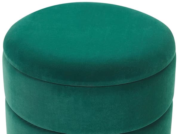Sittpuff med förvaring Mörkgrön Polyester Sammet Guldbas Glamorös design Vardagsrumstillbehör