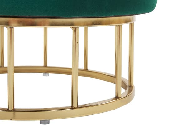 Sittpuff med förvaring Mörkgrön Polyester Sammet Guldbas Glamorös design Vardagsrumstillbehör