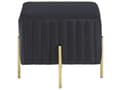Miniatyrbillede 4 af 7: Puf Sort Velour Guld Metalben 93 cm Rektangulær Dekorativ Rillet Siddepuf med Ben Glamourstil Polstret til Stue Soveværelse Indretning