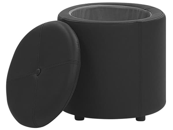 Fotpall i Konstläder med Förvaring