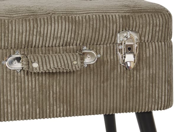 Jakkara vaaleanruskea vakosametti verhoiltu 52 x 36 cm puujalat säilytystilalla nappituftattu retro tyyli
