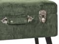 Pikkukuva 8 / 10: Jakkara tummanvihreä vakosametti verhoiltu 52 x 36 cm puujalat säilytystilalla nappituftattu retro tyyli