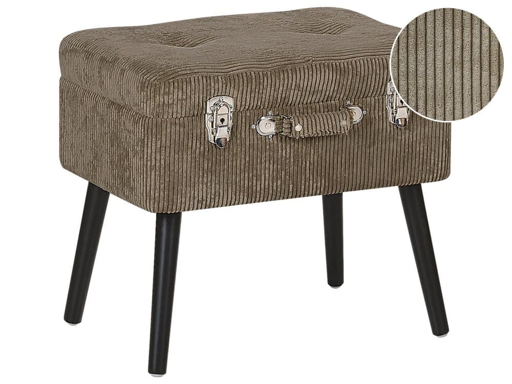 Fotpall med förvaring manchester beige MALLARD