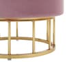 Miniatyrbillede 6 af 7: Puf med Opbevaring Guld Lyserød Polyester Velour 37 x 37 cm Glamourøst Retro Design Rund Fodskammel Hjem Indretning Soveværelse Børneværelse