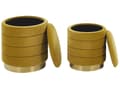 Miniatyrbillede 4 af 7: Puf Gul Velour og Guld Stål 2 stk ø 40 / 33 cm Rund Siddepuf med Opbevaring Glam Retro Moderne Design Skammel Stue Indretning Soveværelse