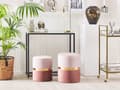 Miniatyrbillede 2 af 7: Puf med Opbevaring 2 stk Sæt Polyester Velour Lyserød Guld Retro Moderne Design Rund Skammel Boligindretning Stue Soveværelse Børneværelse
